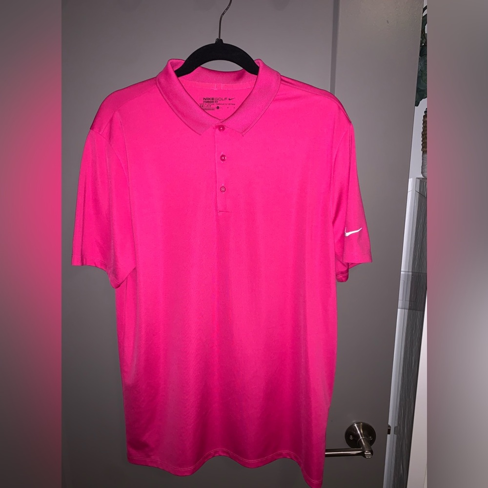 Nike Golf Standard Fit, Dri-FIT Mens Pink Polo